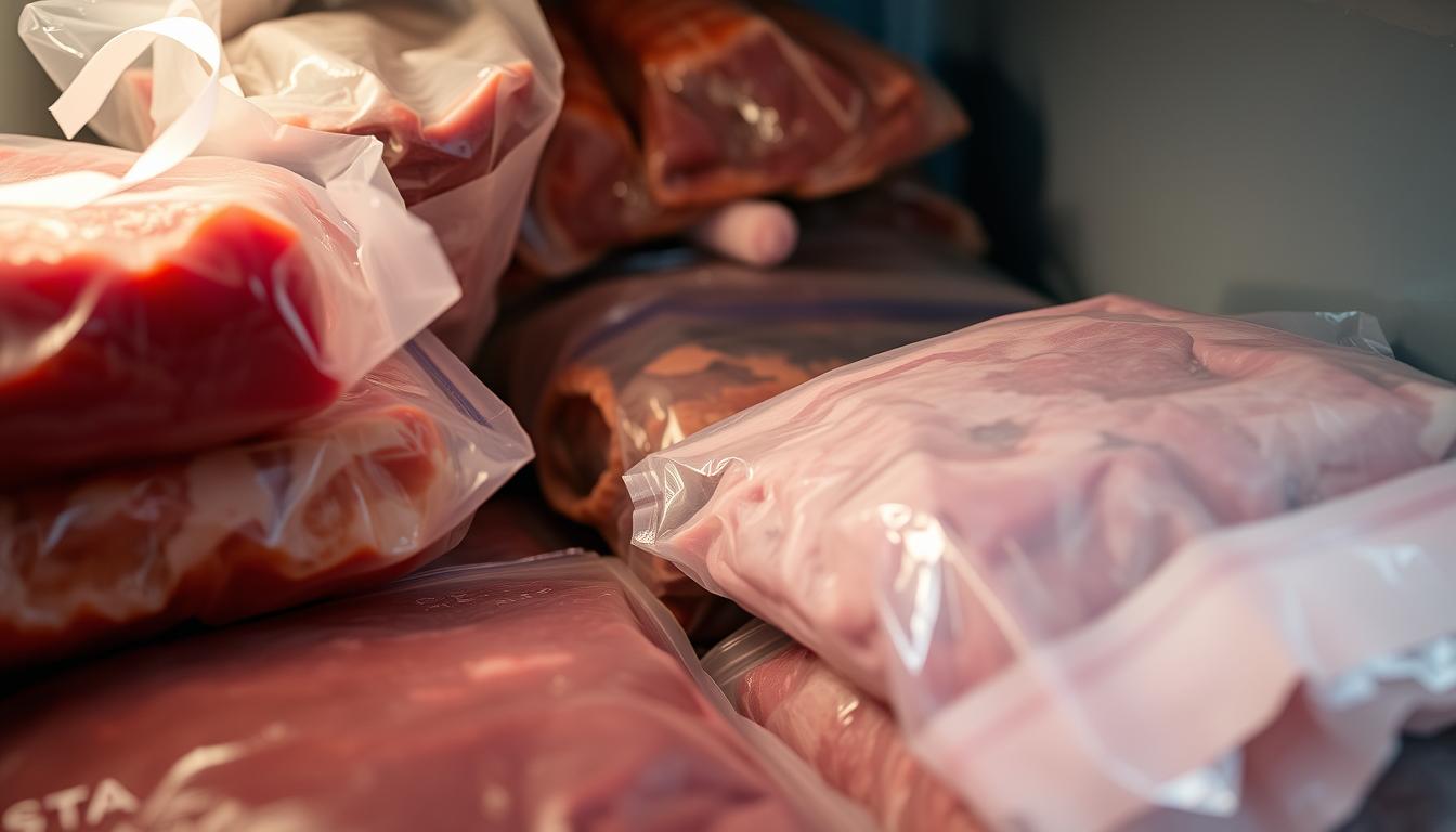 Przeterminowane mięso w zamrażarce